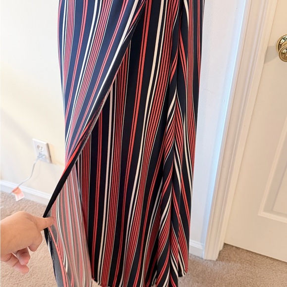 Banana Republic Navy, Coral & White Strapless Maxi Dress - Picture 7 of 10
